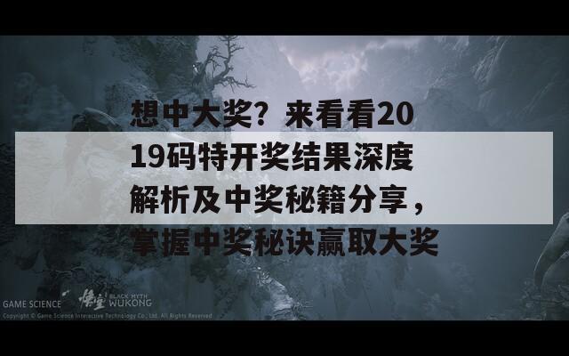 想中大奖？来看看2019码特开奖结果深度解析及中奖秘籍分享，掌握中奖秘诀赢取大奖