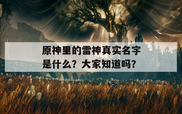原神里的雷神真实名字是什么？大家知道吗？