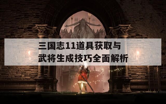 三国志11道具获取与武将生成技巧全面解析