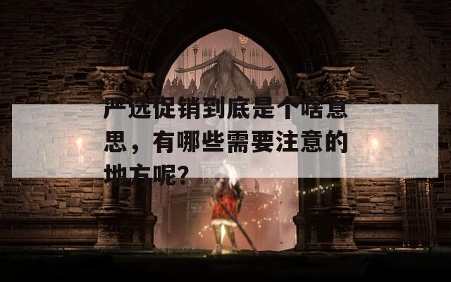 严选促销到底是个啥意思，有哪些需要注意的地方呢？