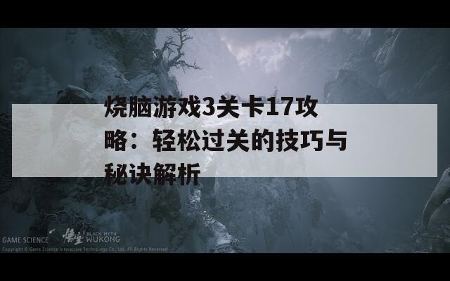 烧脑游戏3关卡17攻略：轻松过关的技巧与秘诀解析