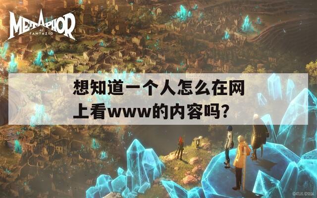 想知道一个人怎么在网上看www的内容吗？