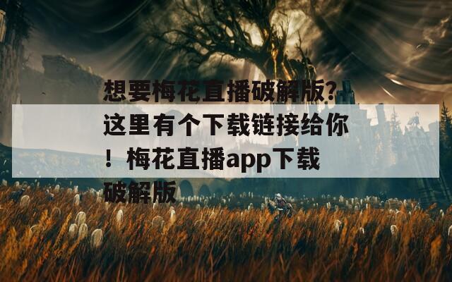 想要梅花直播破解版？这里有个下载链接给你！梅花直播app下载破解版