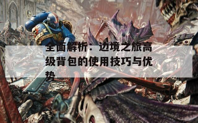 全面解析：边境之旅高级背包的使用技巧与优势