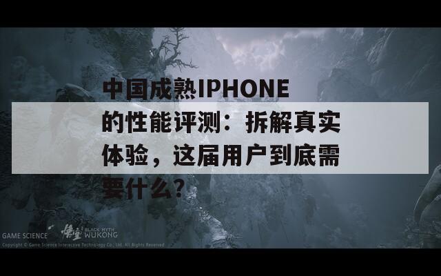 中国成熟IPHONE的性能评测：拆解真实体验，这届用户到底需要什么？