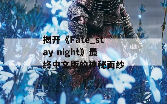 揭开《Fate_stay night》最终中文版的神秘面纱