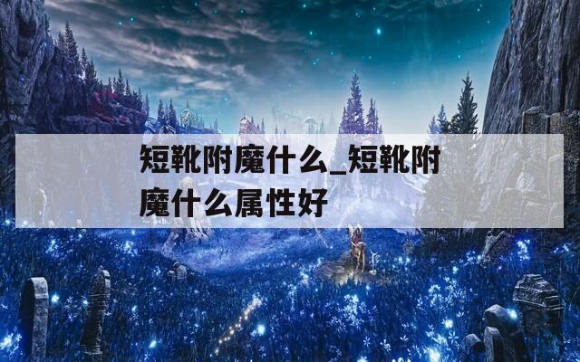 短靴附魔什么_短靴附魔什么属性好