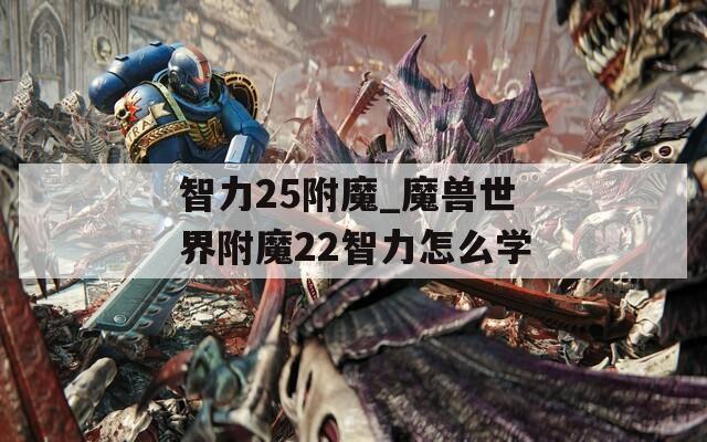 智力25附魔_魔兽世界附魔22智力怎么学