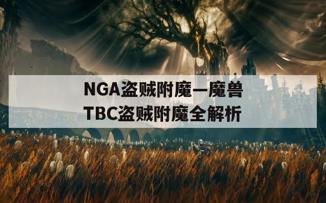 NGA盗贼附魔—魔兽TBC盗贼附魔全解析