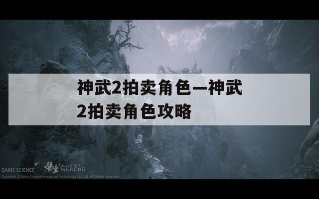 神武2拍卖角色—神武2拍卖角色攻略